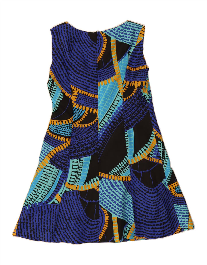 VINTAGE Womens Abstract Pattern Sleeveless A-Line Dress EU 40 Medium Blue Vintage Vintage and Second-Hand Vintage from Messina Hembry 