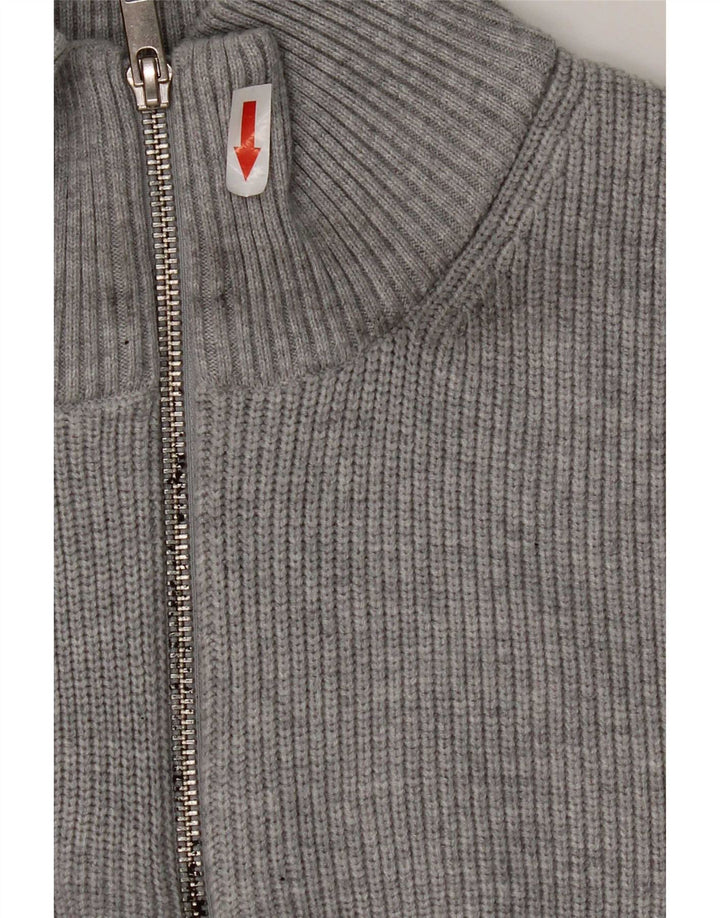 Marks & Spencer Herre Regular Fit Zip Neck sweater, stor grå