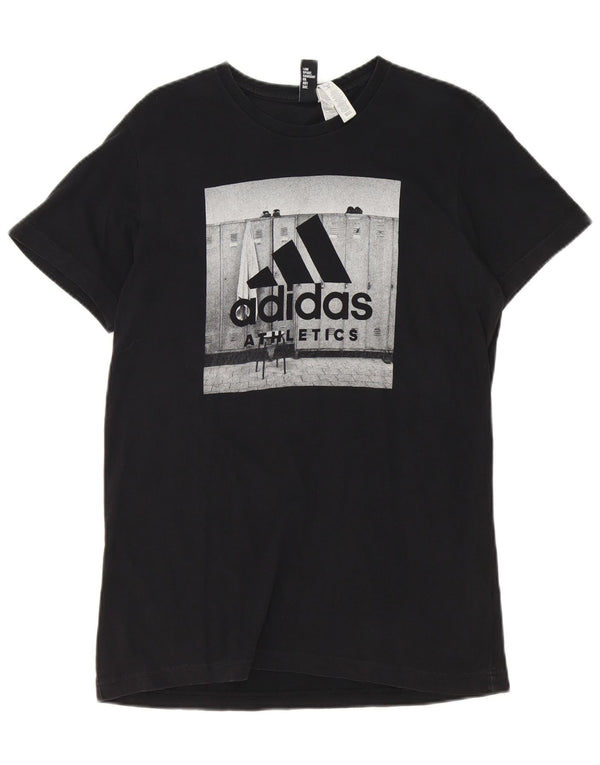 Adidas Herre grafisk T-shirt Top Medium Sort Bomuld