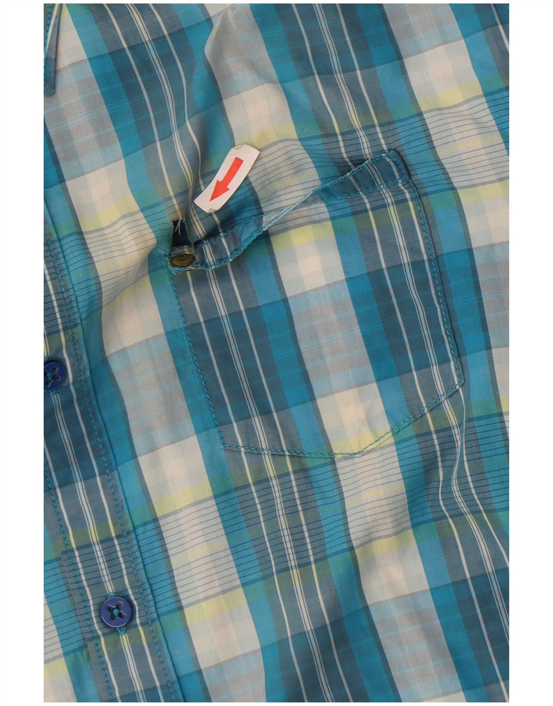 Lee kortærmet herreskjorte XL blå ternet bomuld