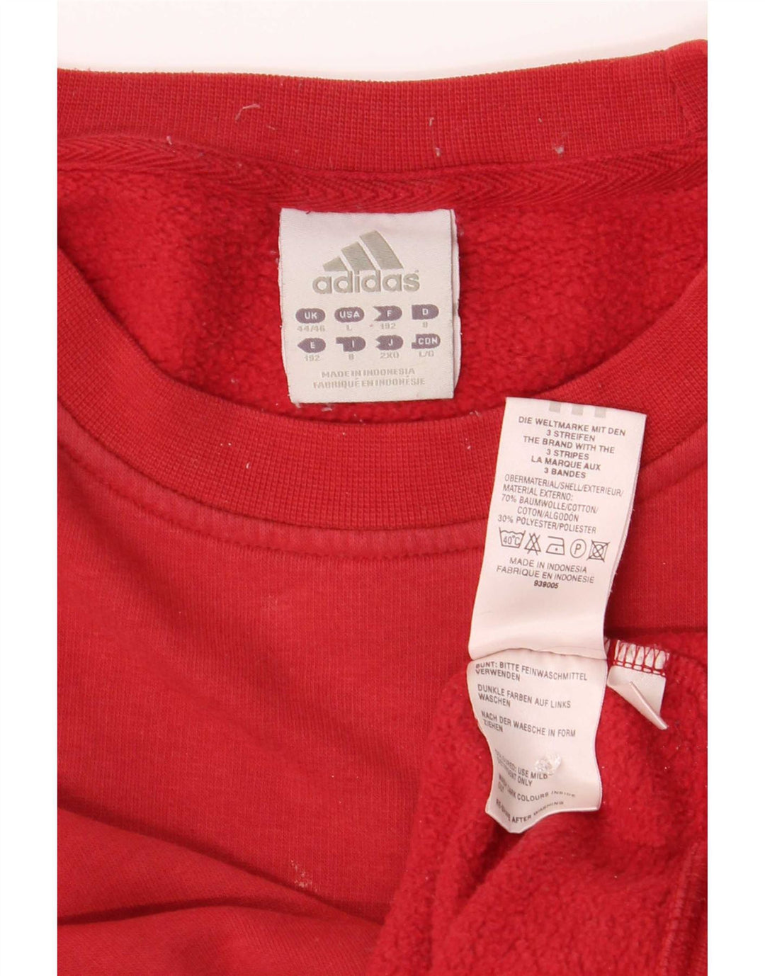 Adidas Herre Sweatshirt Jumper UK 44/46 Stor Rød Bomuld