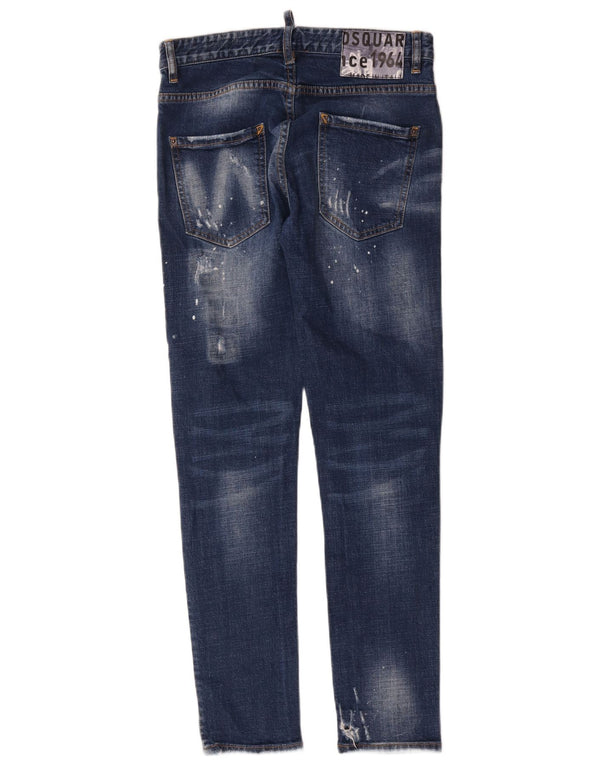 Dsquared2 Kvinder Distressed Skinny Jeans IT 46 Large W30 L29 Blå Bomuld