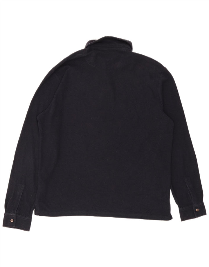 Marks & Spencer Langærmet rugby poloshirt til mænd Medium marineblå bomuld