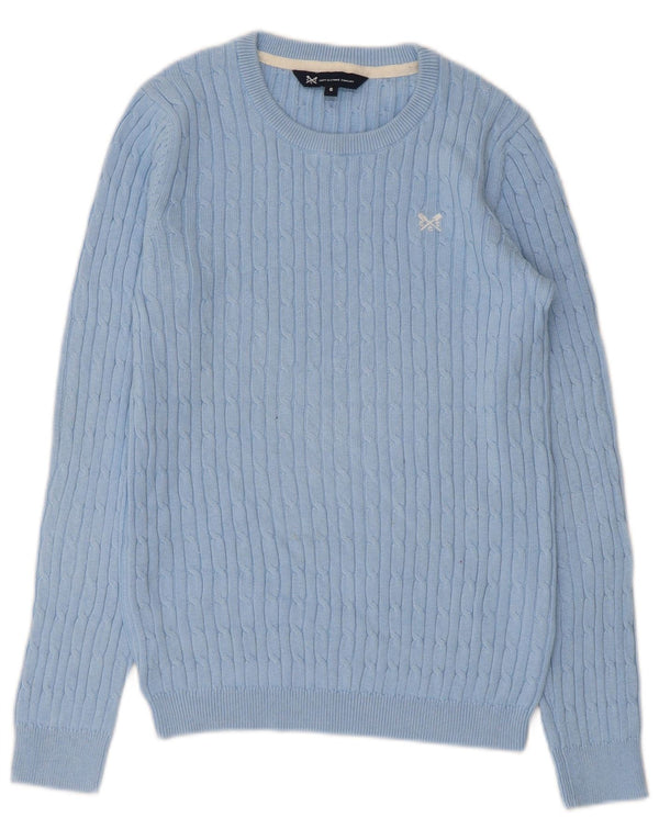 Besætningstøj Dame Boat Neck Jumper Sweater UK 6 XS Blå Bomuld
