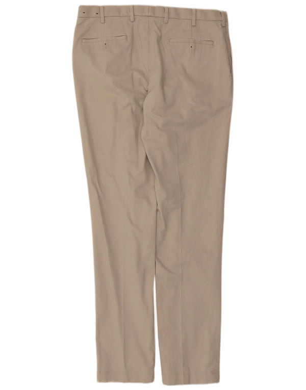 Brooks Brothers Mens Soho Slim Suit Trousers W36 L34 Beige Cotton