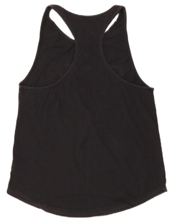 Adidas Dame Grafisk Vest Top UK 8/10 Small Black Bomuld