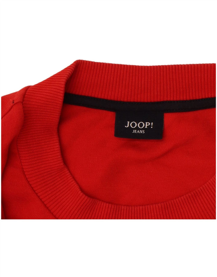 JOOP Mens Crew Neck Jumper Sweater Large Red Cotton