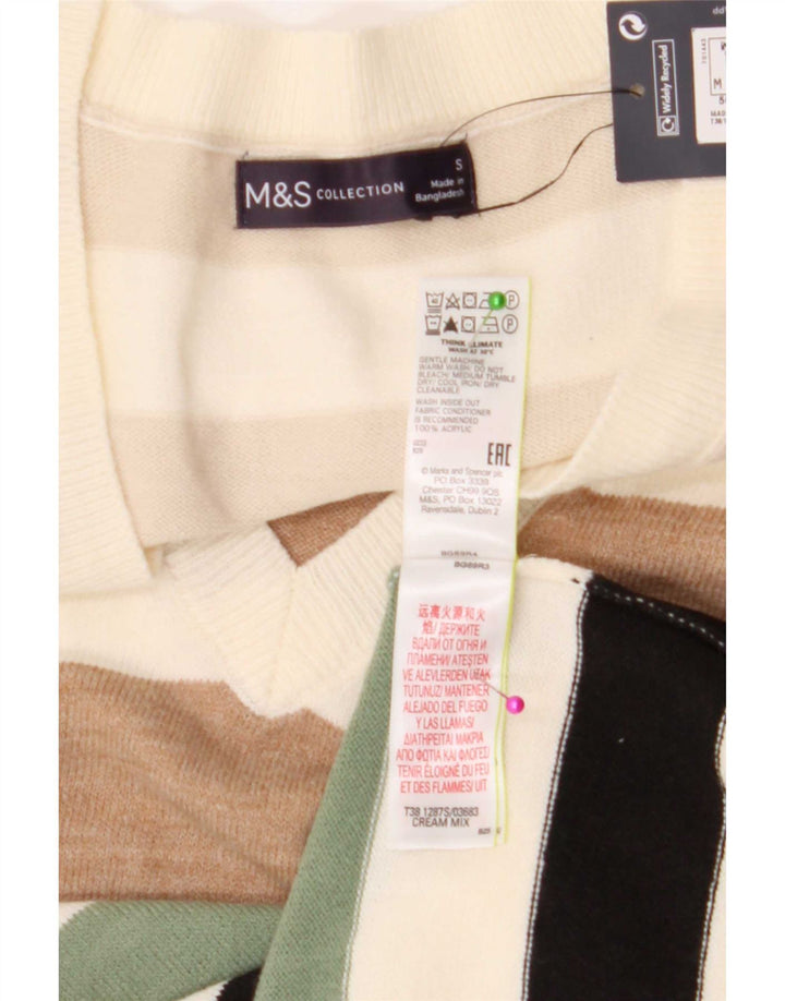 Marks & Spencer Dame V-hals sweater UK 10 Small Multicolor