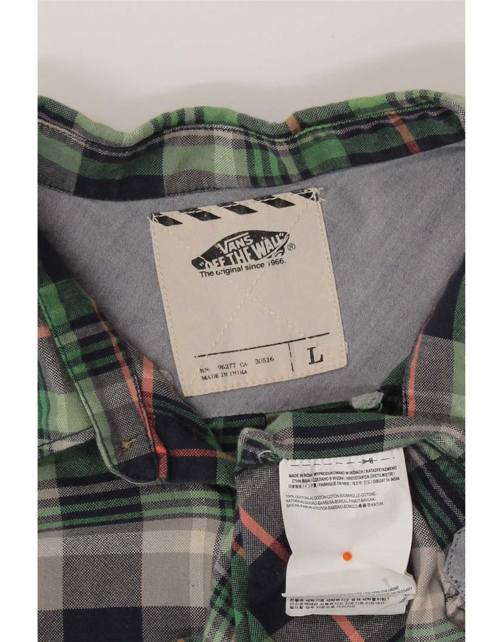 Vans Herre flannelskjorte Stor grøn ternet bomuld