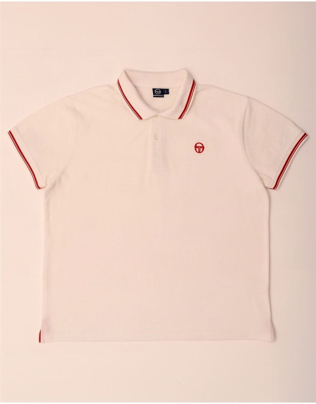 Sergio Tacchini herre poloskjorte stor hvid bomuld