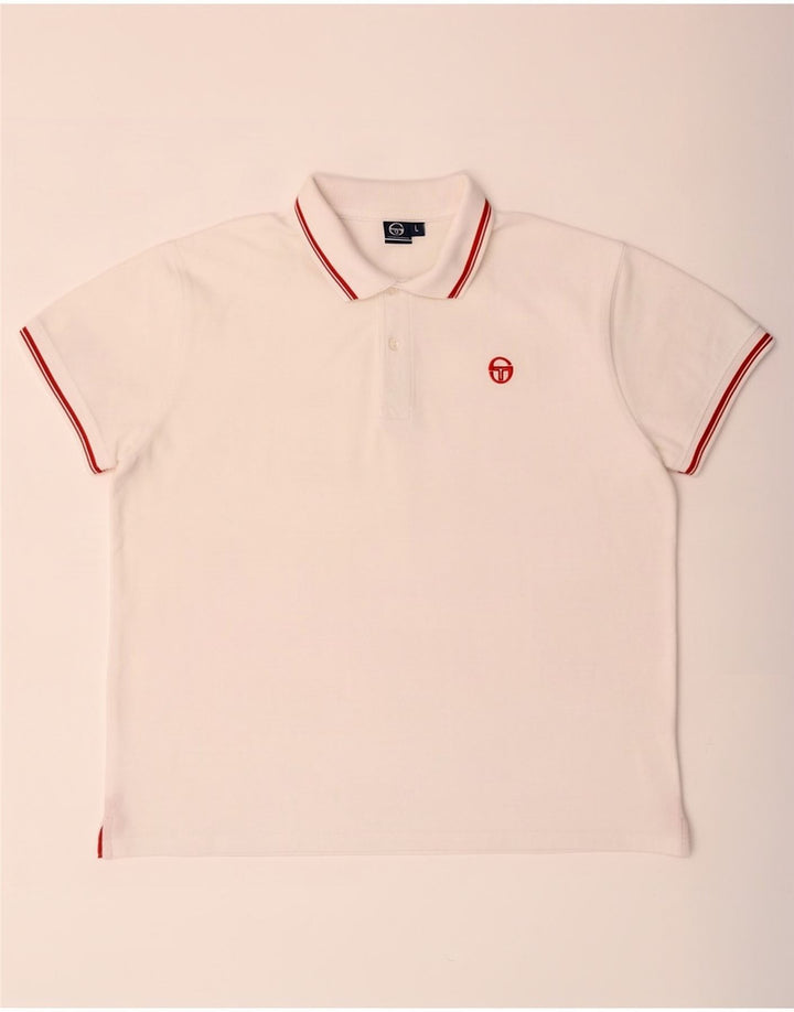 Sergio Tacchini herre poloskjorte stor hvid bomuld
