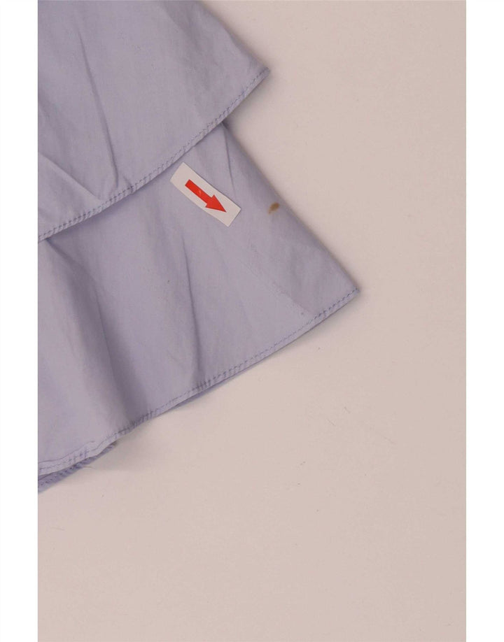 Zara Dame 3/4-ærmet Wrap Shirt Bluse UK 10 Small Blue