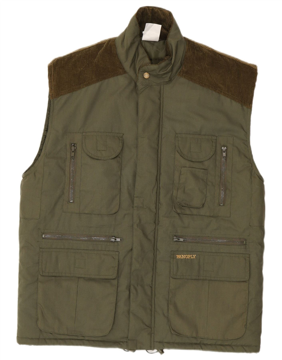 Panoply Herre Corduroy Utility Gilet UK 40 Large Green Polyester