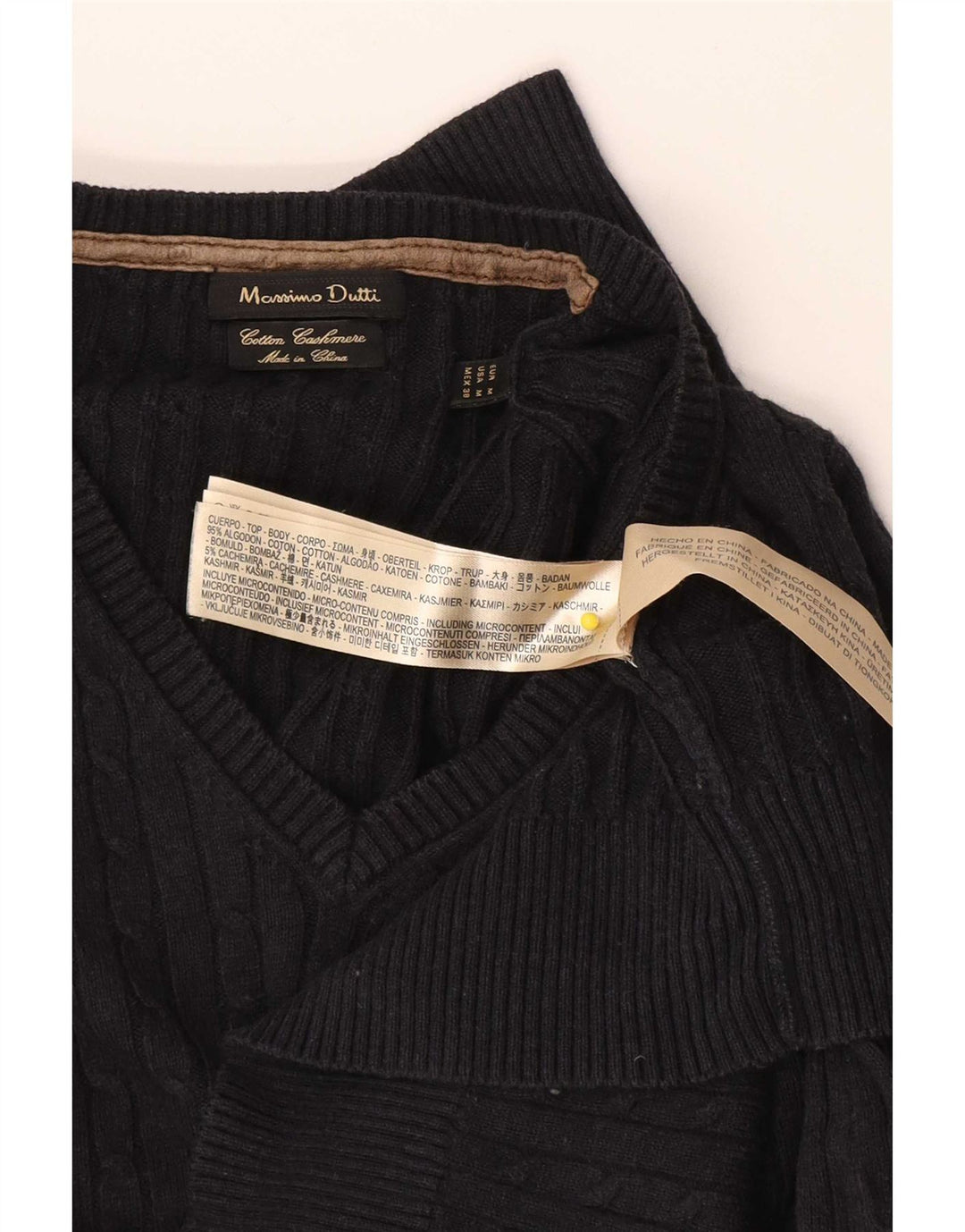Massimo Dutti Herre V-hals sweater Medium Marineblå Bomuld