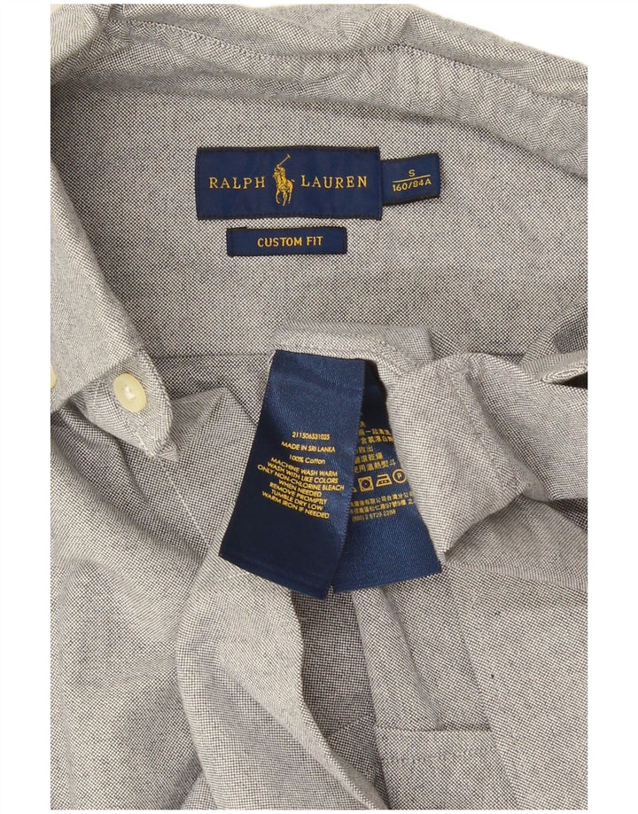 Ralph Lauren Herre Custom Fit skjorte, lille grå bomuld