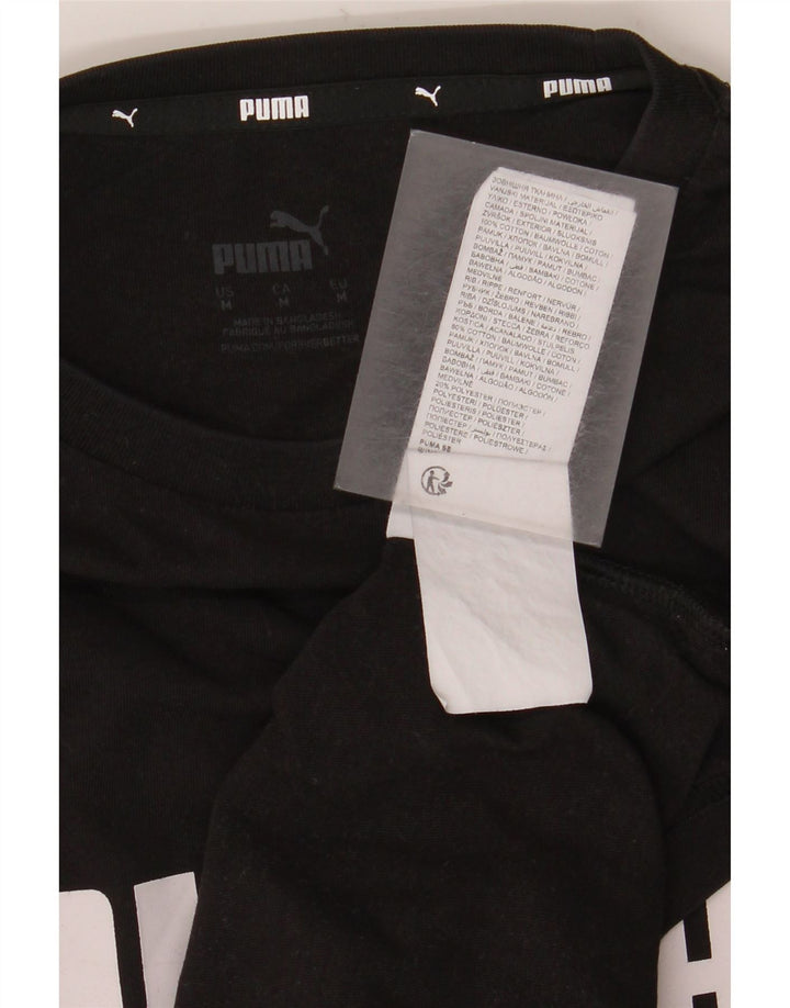 Puma Herre Grafisk T-Shirt Top Medium Sort Bomuld