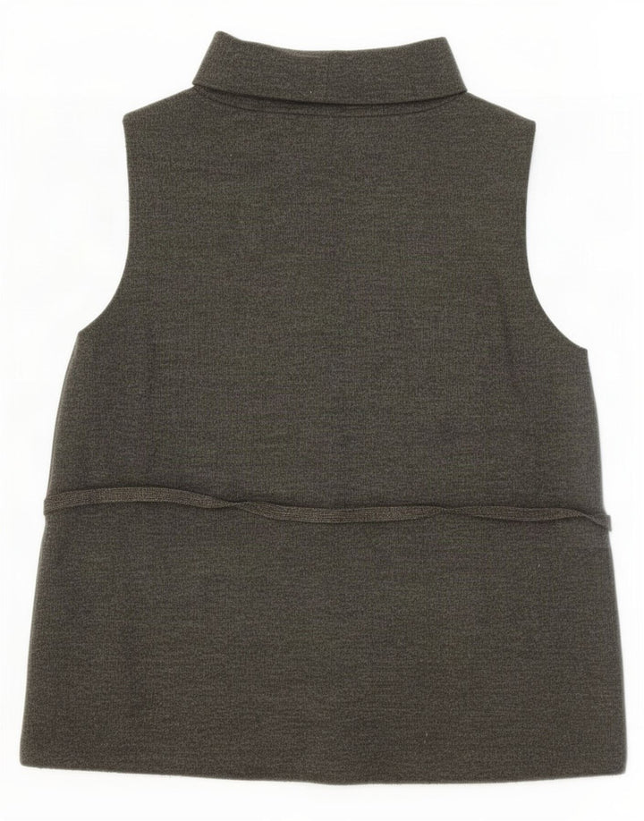 Zara Damevest Top UK 14 Stor Khaki Bomuld