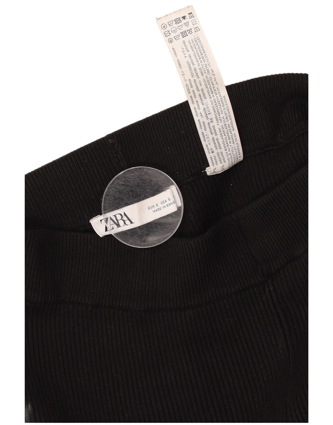 Zara Womens Leggings UK 8 Small Black Viscose