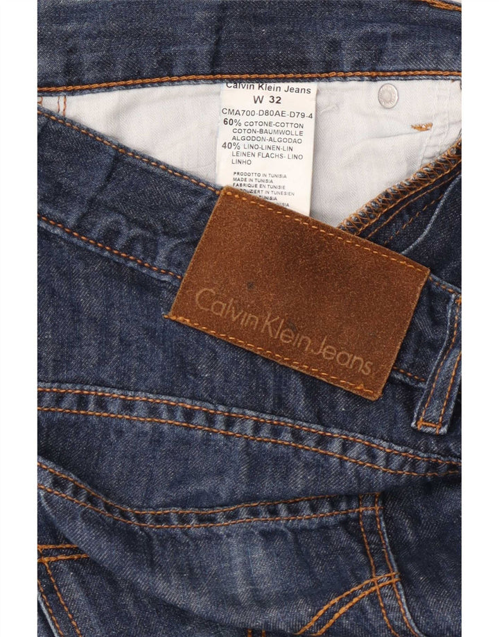 Calvin Klein Dame Straight Jeans W32 L35 Marineblå Bomuld