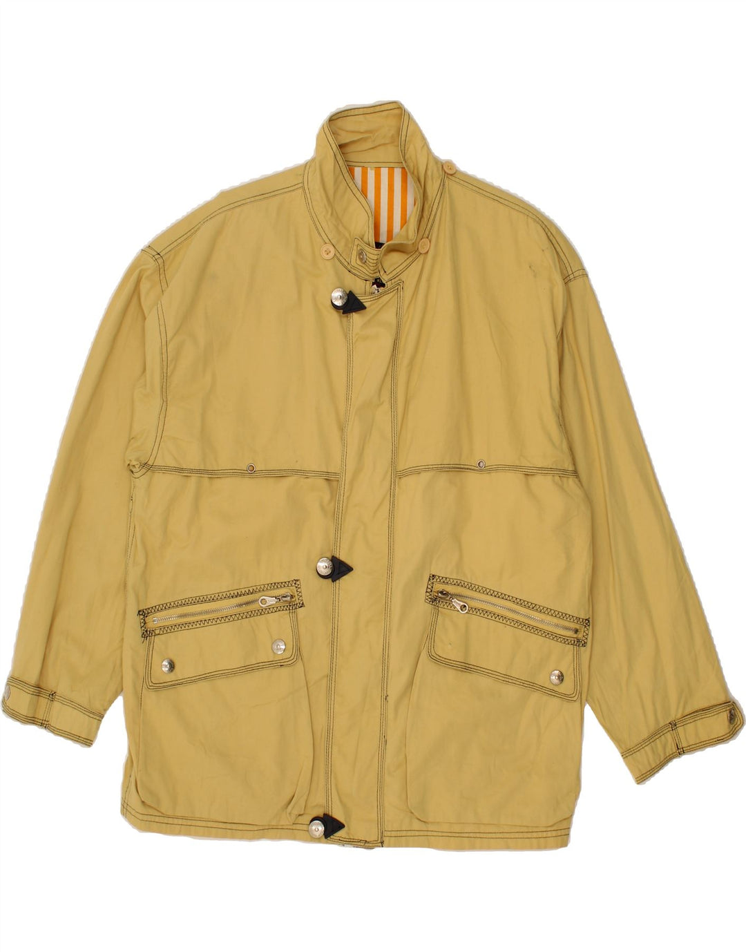 VINTAGE Mens Windbreaker Jacket UK 36 Small Yellow Cotton Vintage Vintage and Second-Hand Vintage from Messina Hembry 
