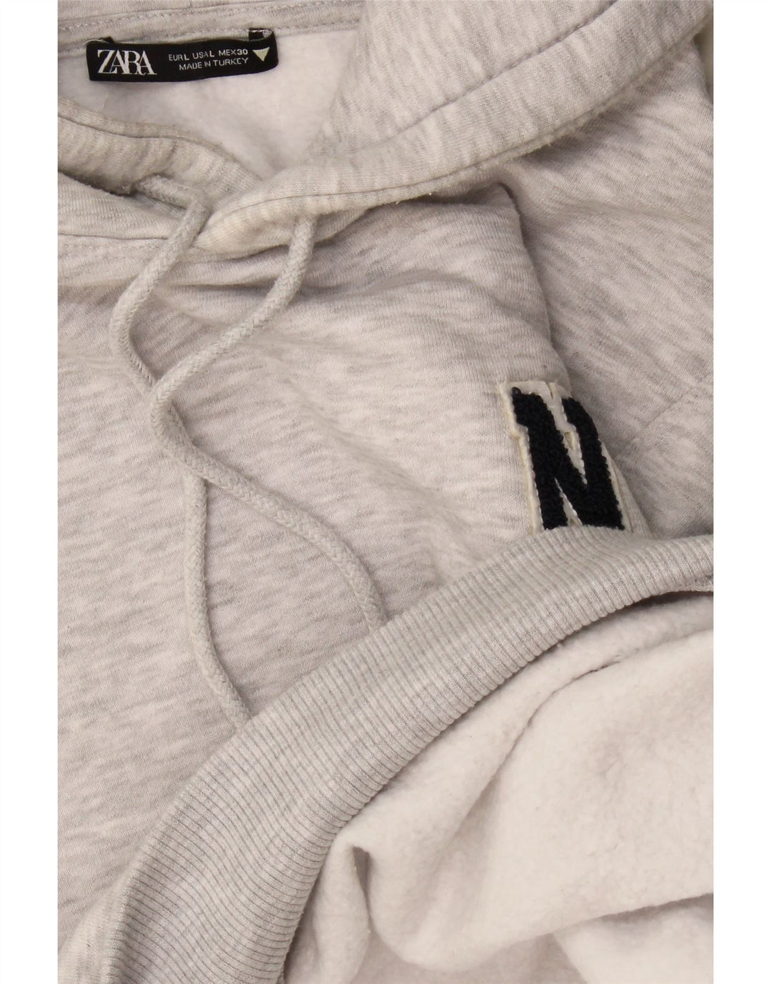 Zara Dame Oversized Hoodie Jumper UK 16 Large Grå