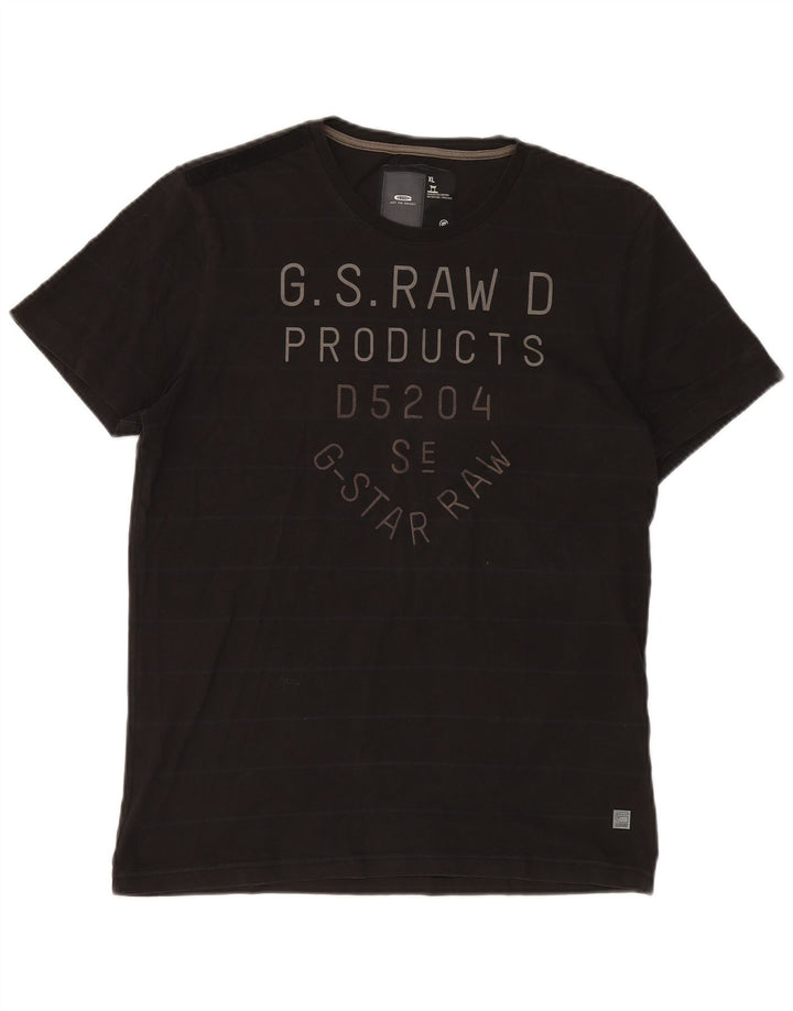 G-Star Herre Grafisk T-Shirt Top XL Sort Bomuld