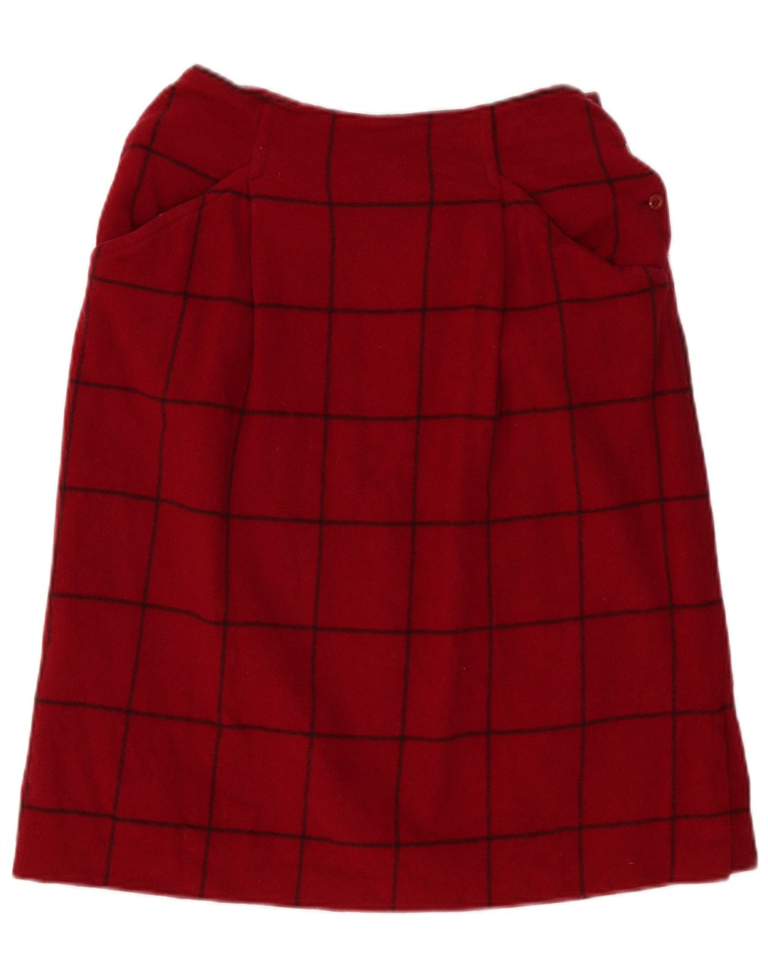 SPORTMAX Womens A-Line Skirt UK 18 XL W32  Red Check