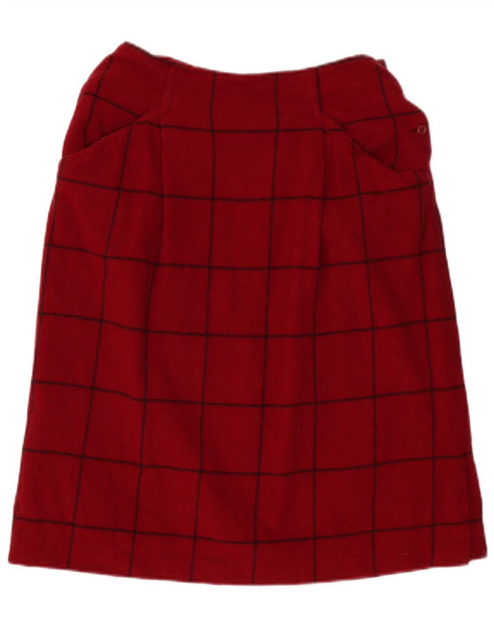 SPORTMAX Womens A-Line Skirt UK 18 XL W32  Red Check
