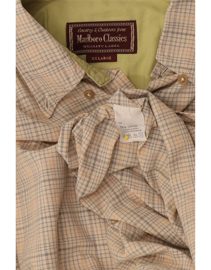 Marlboro Classics herreskjorte 2XL beige ternet bomuld