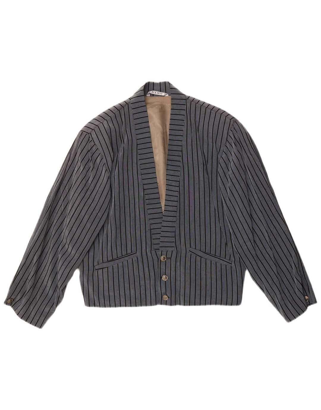 Polbot Herre 3-knaps blazerjakke UK 38 Medium Blue Pinstripe