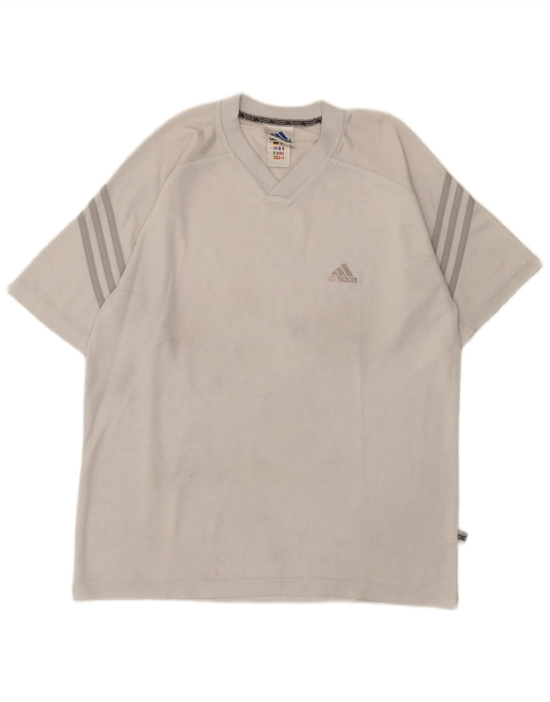 Adidas Herre T-Shirt Top UK 38/40 Medium Grey Polyester