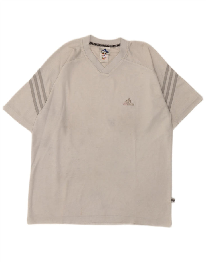 Adidas Herre T-Shirt Top UK 38/40 Medium Grey Polyester