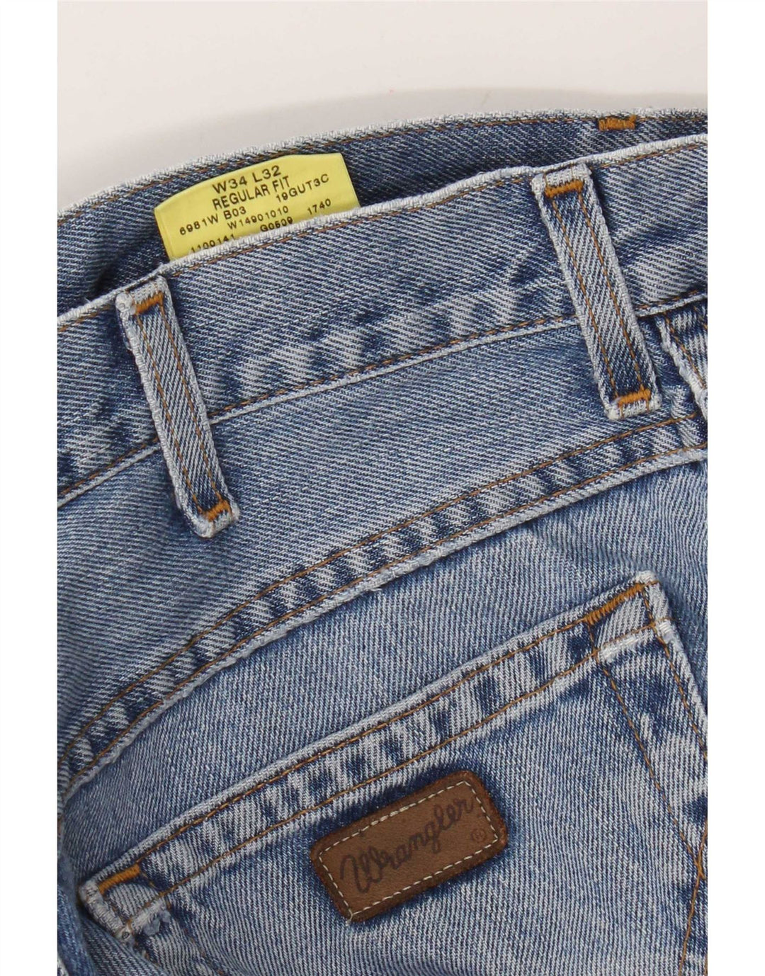 Wrangler Herre Regular Fit Straight Jeans W34 L32 Blå Bomuld