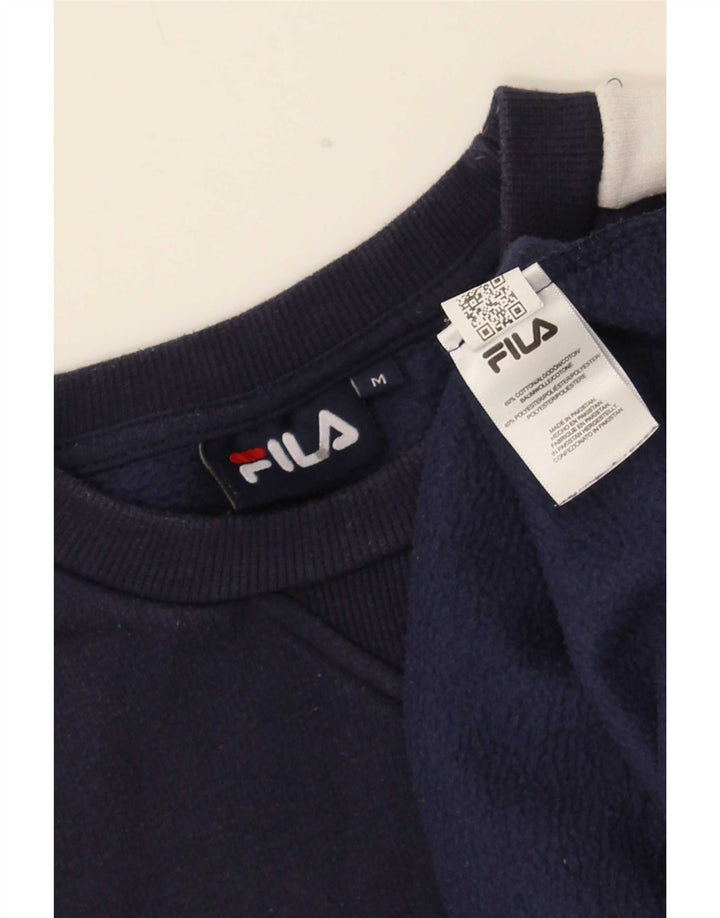 Fila Herre grafisk sweatshirt Jumper Medium Marineblå Colourblock Bomuld