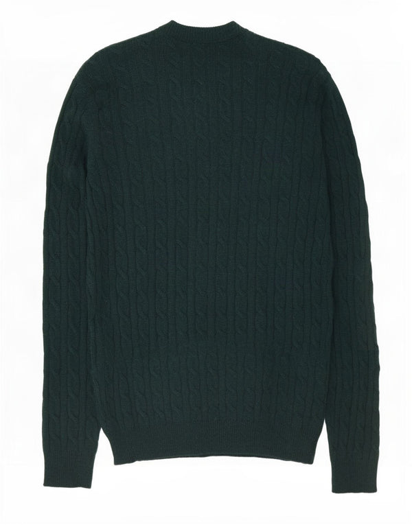 Jack Wills Mens Crew Neck Jumper Sweater Large Green Wool