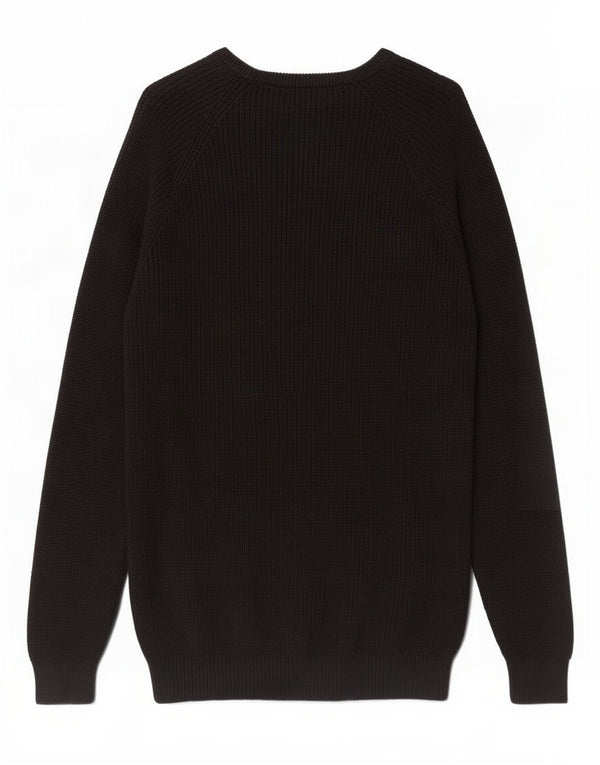 Zara Herre Boat Neck Jumper Sweater Stor Sort Bomuld