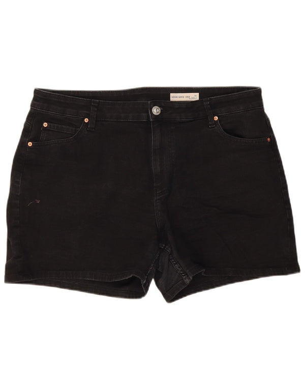 Marks & Spencer denimshorts til kvinder UK 18 XL W36 Sort bomuld