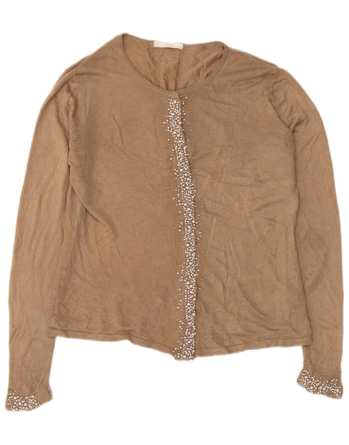 Marks & Spencer Dame Oversized Cardigan Sweater UK 10 Lille Brun