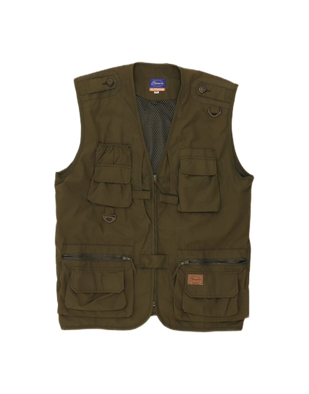 CHAMPION Mens Utility Gilet UK 44 2XL Khaki Polyester