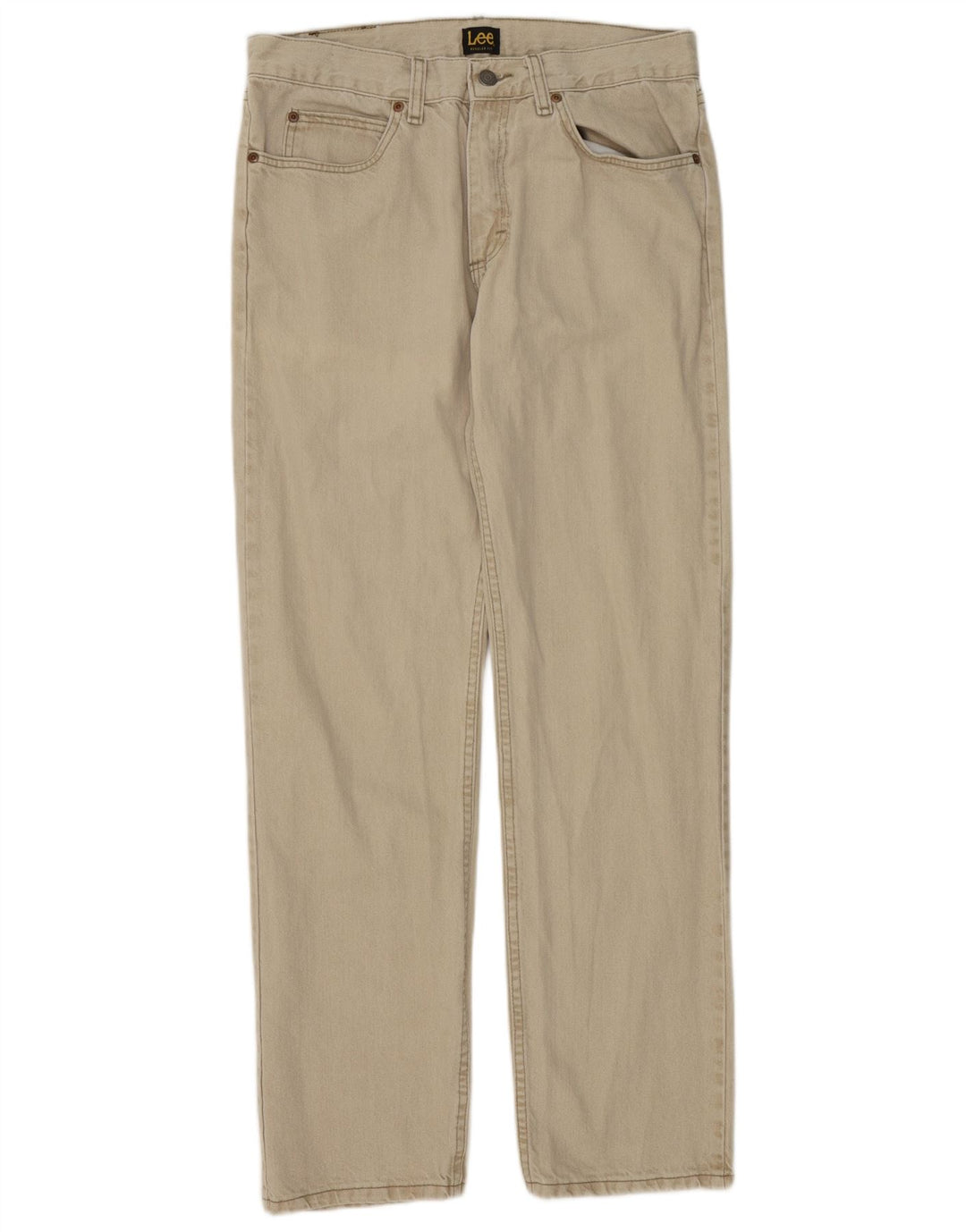 Lee Herre Regular Fit Casual Bukser W32 L34 Beige Bomuld