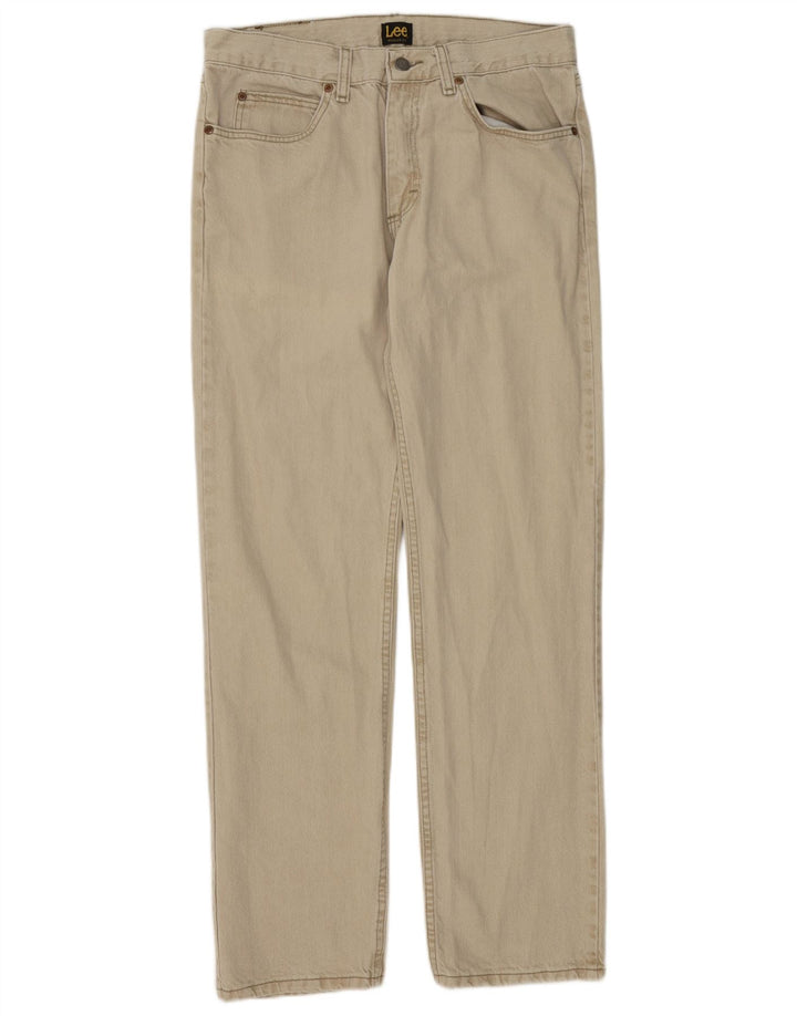 Lee Herre Regular Fit Casual Bukser W32 L34 Beige Bomuld