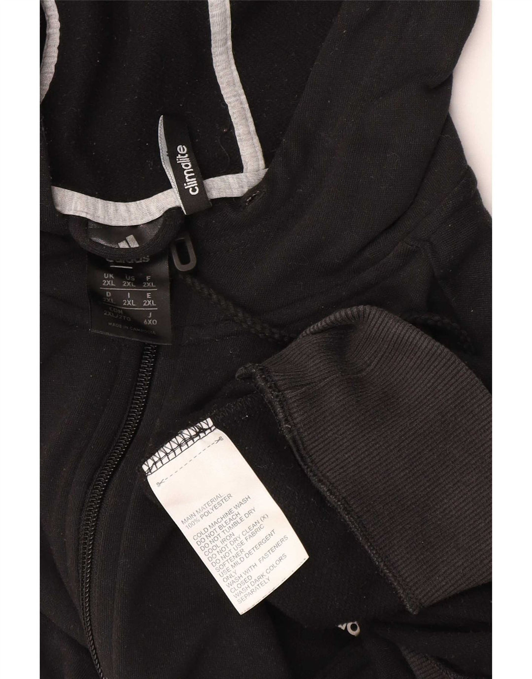 Adidas Herre Climalite hættetrøje med lynlås 2XL sort polyester