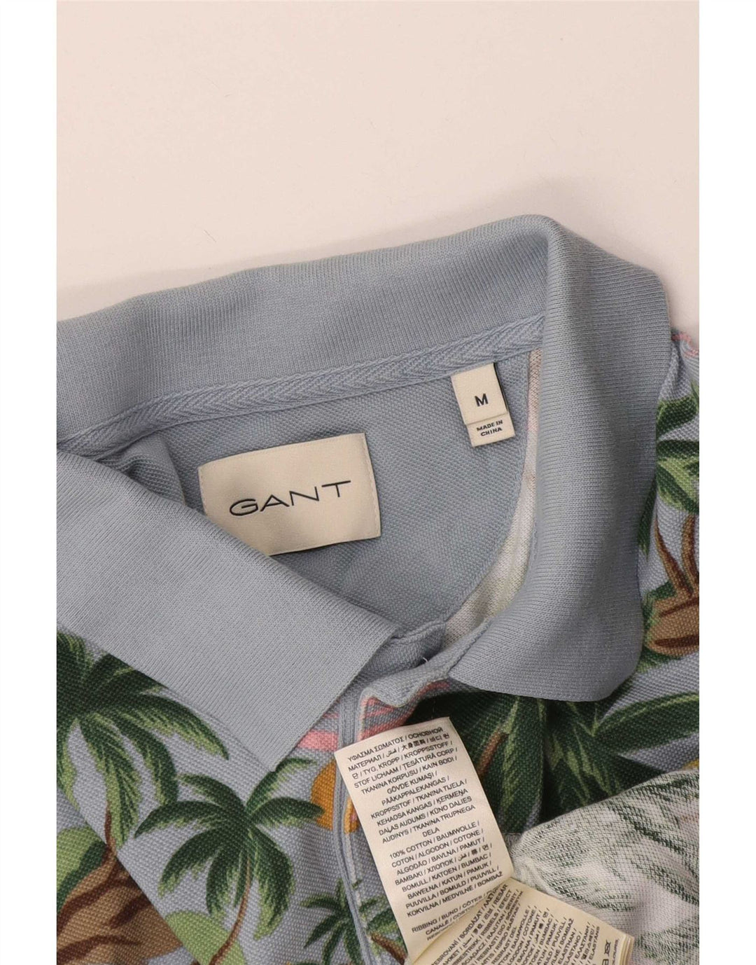 Gant Herre Hawaii Polo Shirt Medium Blue Bomuld