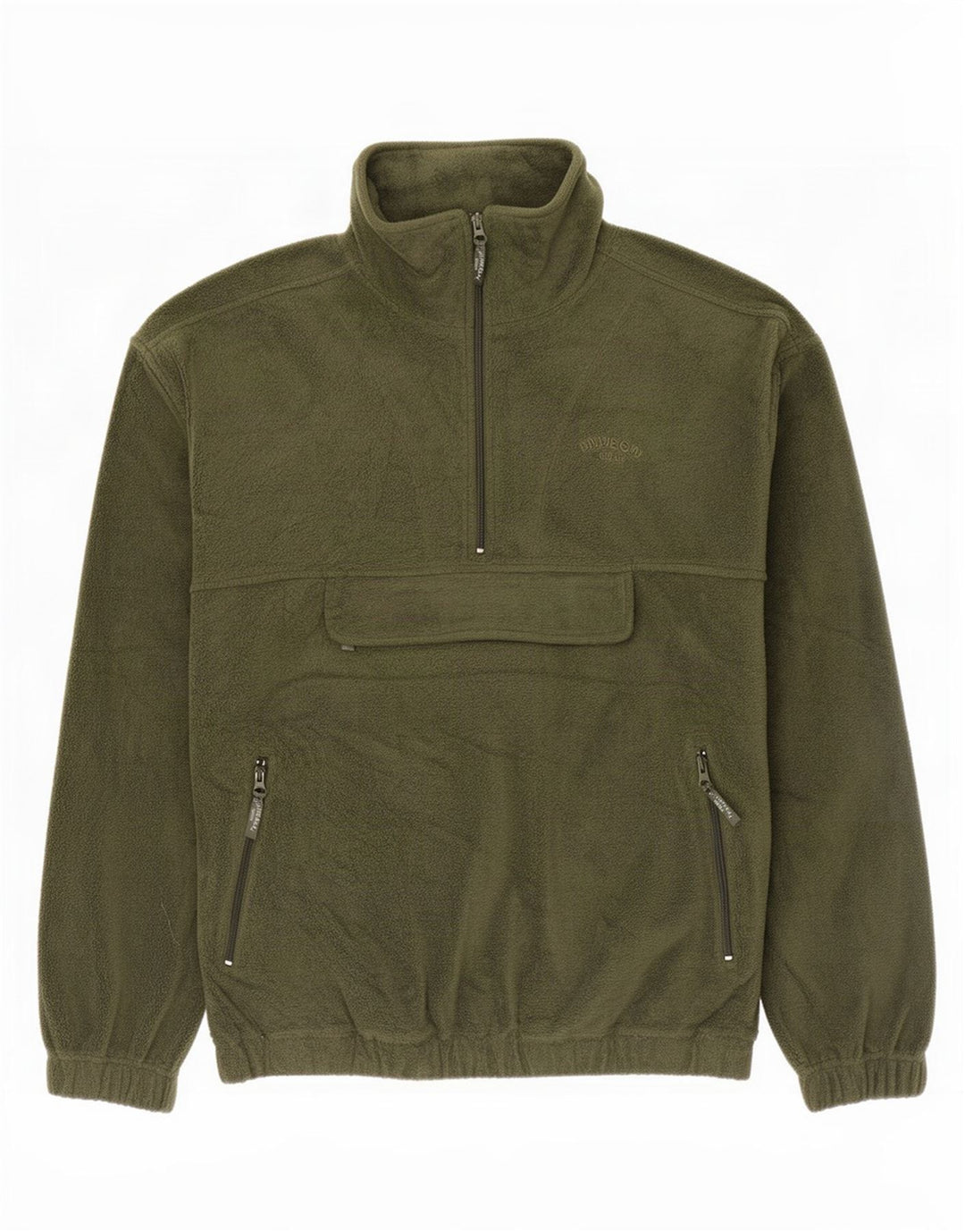 Vintage Herre Anorak Fleece Jumper Stor Khaki Polyester