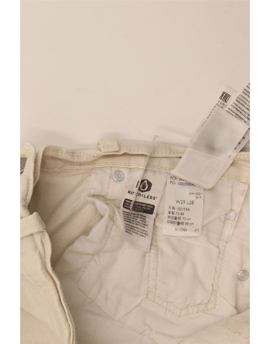 Levi's Dame 501 Straight Jeans W29 L28 Off White Bomuld