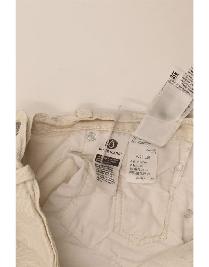 Levi's Dame 501 Straight Jeans W29 L28 Off White Bomuld