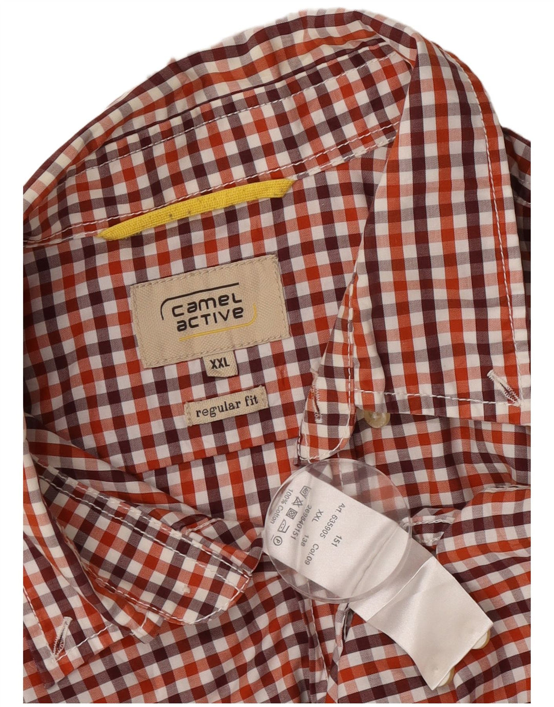 Camel Active Kortærmet Kortærmet Skjorte med normal pasform 2XL Rød Gingham Bomuld