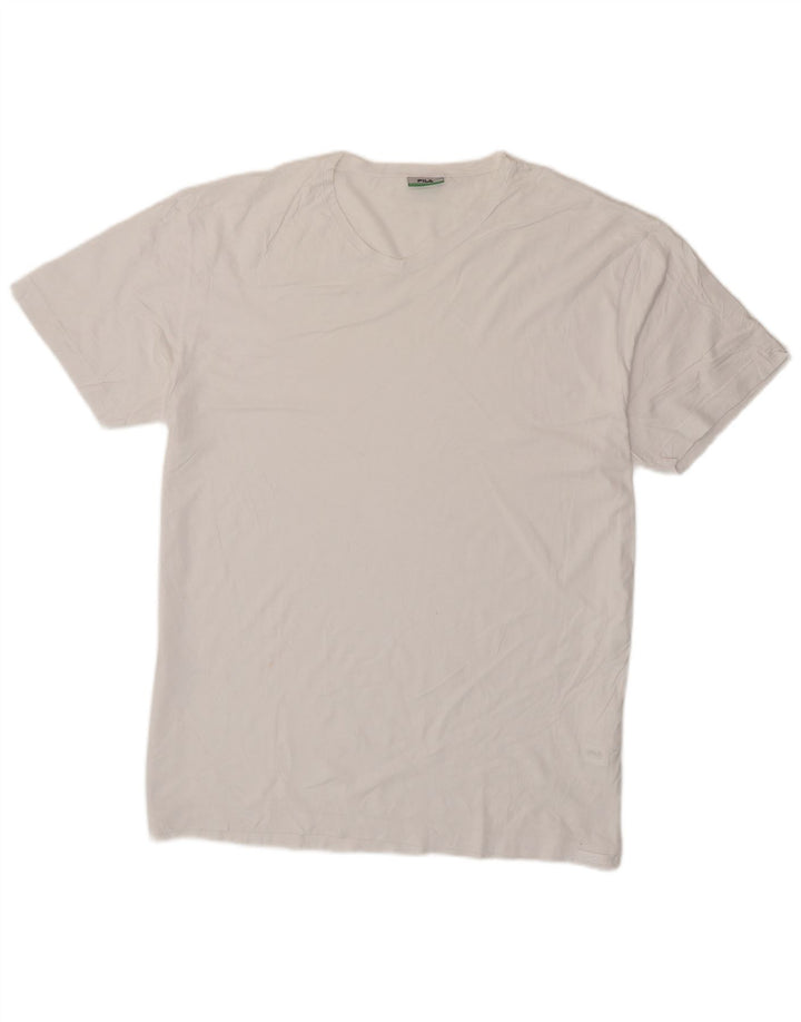 Fila Herre T-Shirt Top 2XL Hvid Bomuld