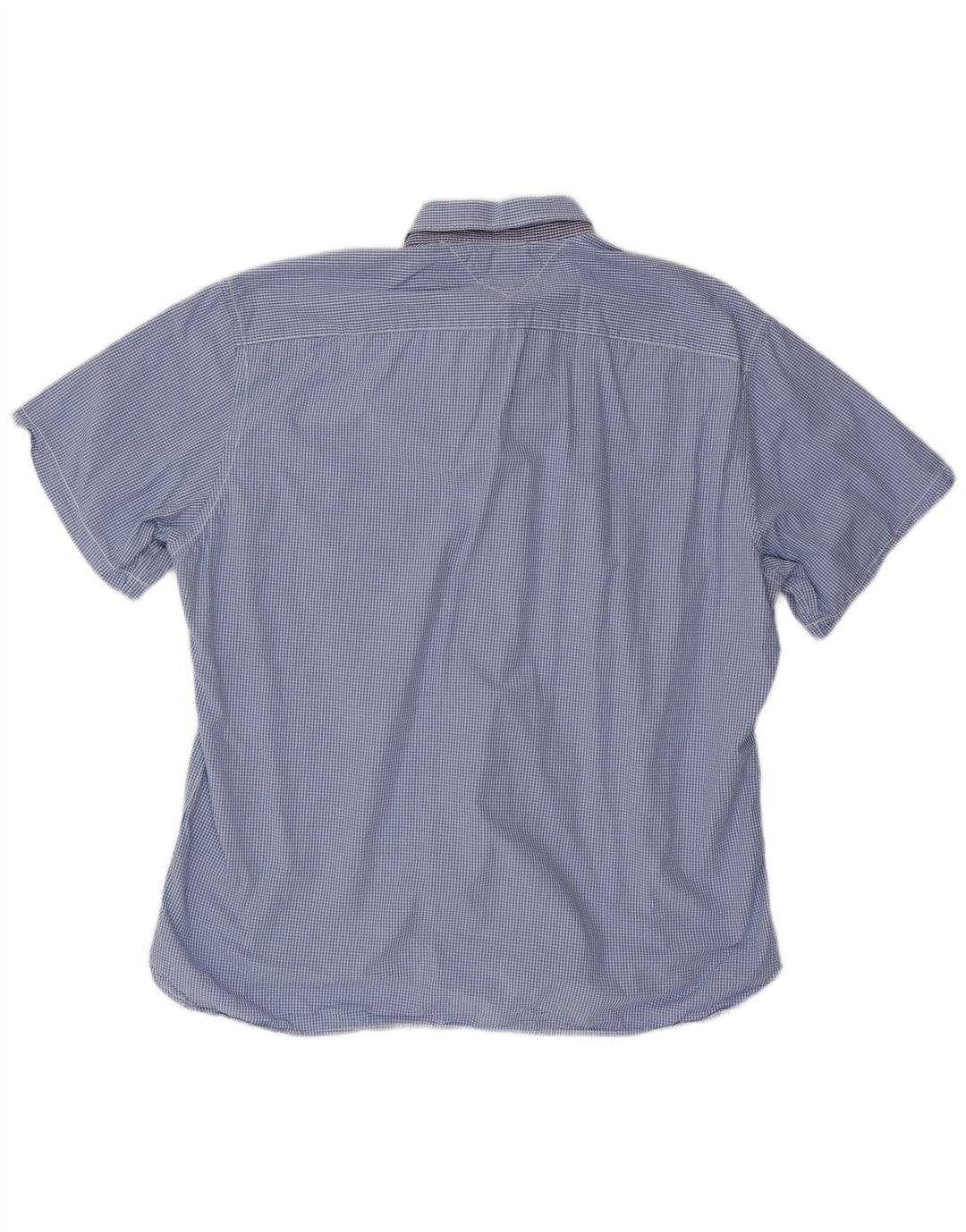 TOMMY HILFIGER Herre Custom Fit kortærmet skjorte 2XL Blue Gingham Cotton