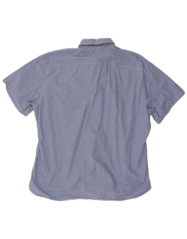 TOMMY HILFIGER Herre Custom Fit kortærmet skjorte 2XL Blue Gingham Cotton